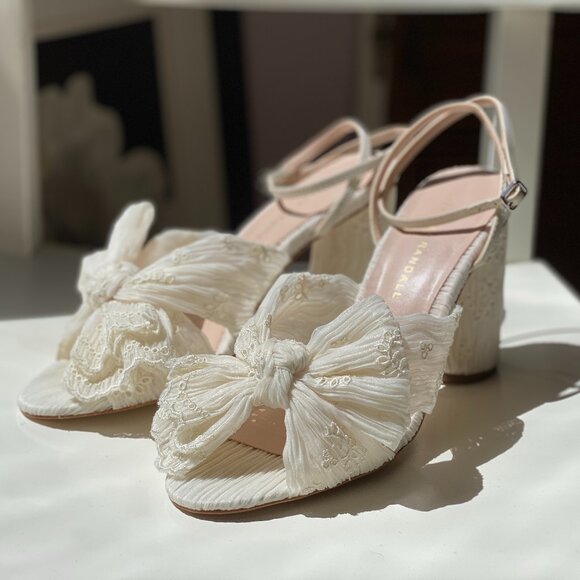 Loeffler Randall Camellia Pearl Broderie Bow Heel - New In Box - Picture 1 of 16